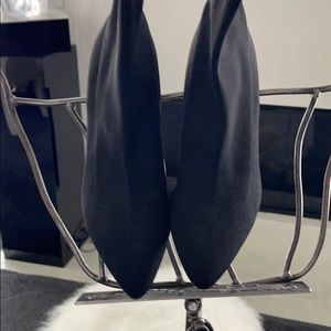 Black Pointed Toe Sock Booties